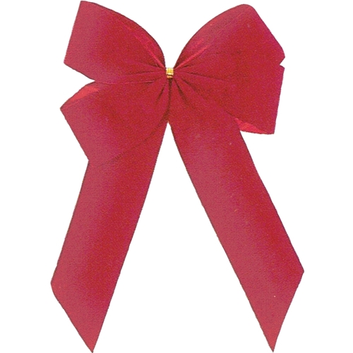 HOLIDAY TRIMS INC. 7970 Outdoor Bow, 1 in H, Velvet, Red