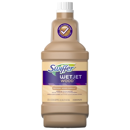 SWIFFER 77133 WetJet Wood Floor Cleaner Solution Refill, 1.25 L Bottle, Liquid, Fresh, Clear