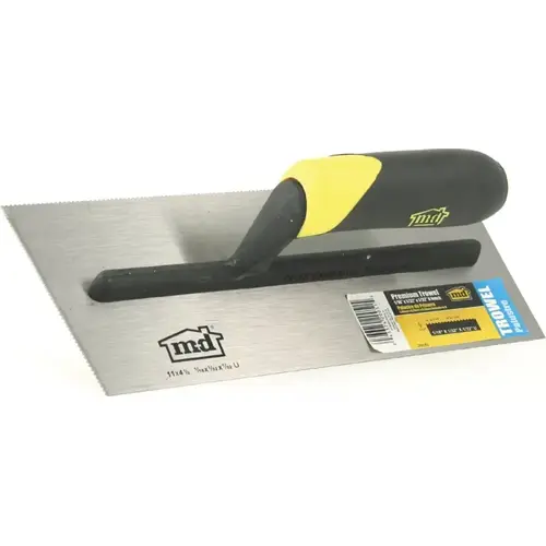 M-D 20051 Tile Installation Trowel, 11 in L, 4-1/2 in W, U Notch, Comfort-Grip Handle