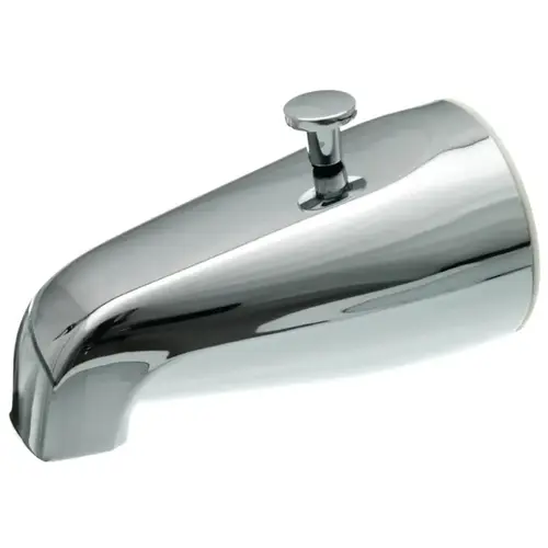 Tub Spout with Diverter, Metal, Chrome Plated, For: 1/2 in or 3/4 in IPS Connections