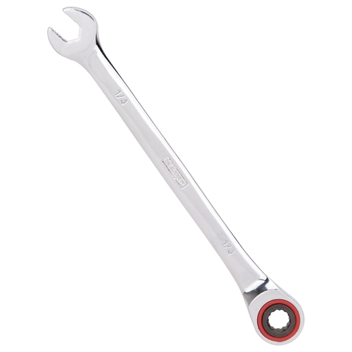 Combination Wrench, SAE, 1/4 in Head, Chrome Vanadium Steel, Polished Mirror