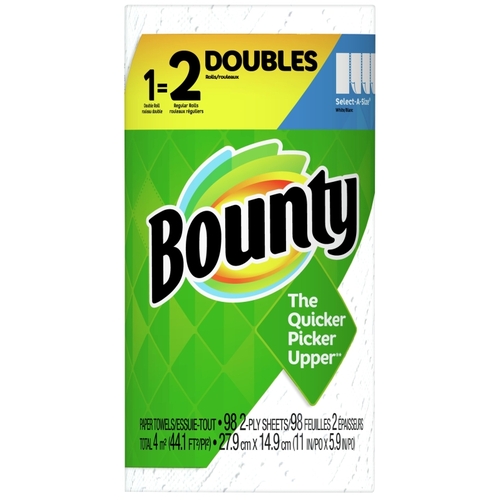 BOUNTY 66539-XCP24 Double Roll Paper Towel, 2-Ply - pack of 24