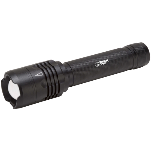 Tactical Flashlight, AA Battery, LED Lamp, 2000 Lumens, 180 m Beam Distance, 8 hrs Run Time, Black