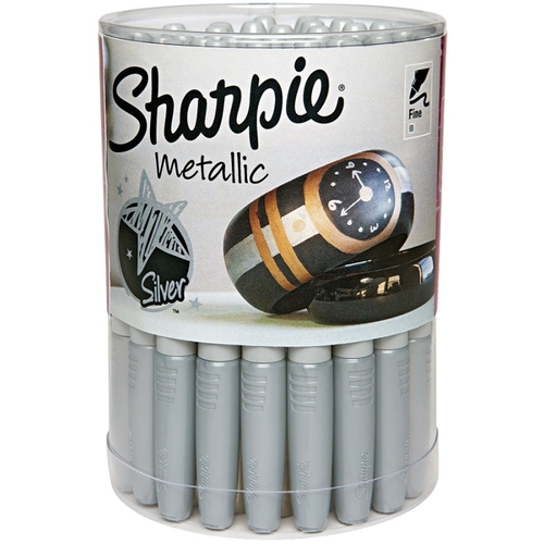 Sharpie 9597-XCP36 Metallic Permanent Marker, Fine Lead/Tip, Silver Lead/Tip - pack of 36