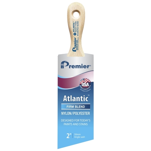 Atlantic Paint Brush, 2 in W, Short Sash Brush, 2-11/16 in L Bristle, Nylon/Polyester Bristle