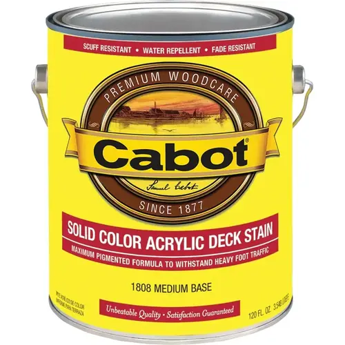 140.000.007 Decking Stain, Low-Lustre, Medium Base, Liquid, 1 gal