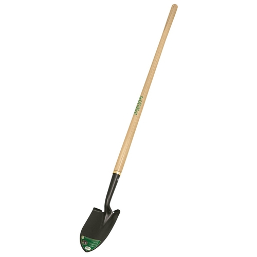 Shovel, Steel Blade, Wood Handle, Long Handle, 45 in L Handle