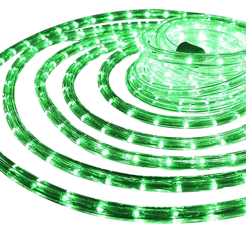 Rope Light, 18 ft L, 120 V, 144-Lamp, Green Light, LED Lamp - pack of 6