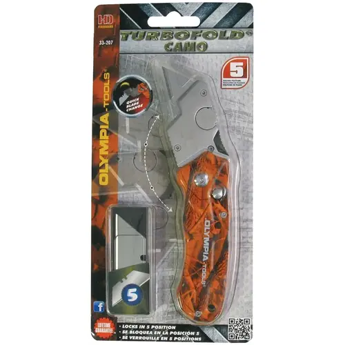 Utility Knife, Orange Handle