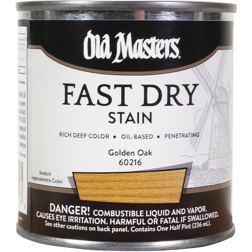 Fast Dry Stain, Golden Oak, Liquid, 1/2 pt