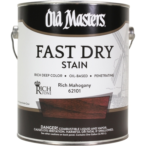 Old Masters 62101 Fast Dry Stain, Rich Mahogany, Liquid, 1 gal