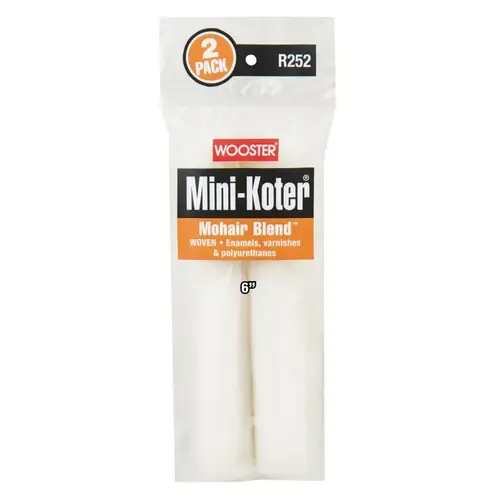 Mini-Koter Mini Roller, 6 in L, Mohair/Polyester Cover - pack of 2