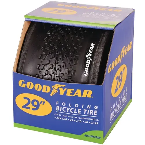 91065 Mountain Bike Tire, Folding, Black, For: 29 x 2 to 2-1/8 in Rim - pack of 2