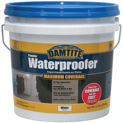 Powder Waterproofer, White, Powder, 21 lb Pail