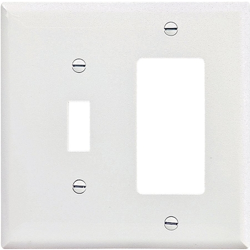 Eaton PJ126W WALL PLATE 2G TGL/DECR MID WHT White