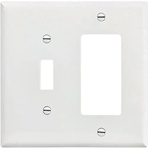 WALL PLATE 2G TGL/DECR MID WHT White