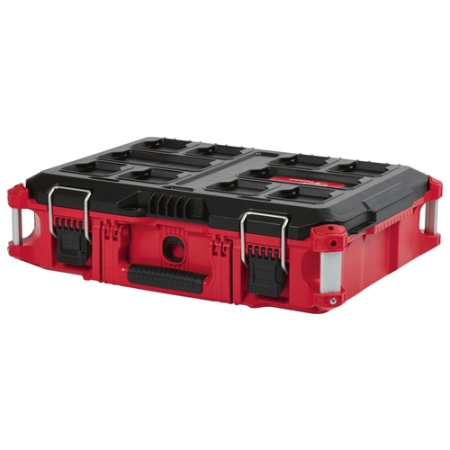 Tool Box, 75 lb, Plastic, Red, 22.1 in L x 16.1 in W x 6.6 in H Outside