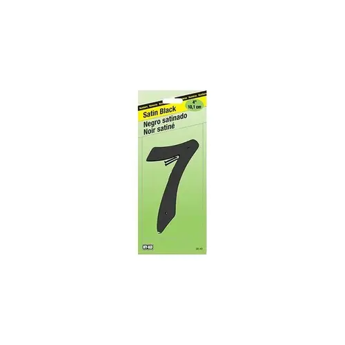 30800 Series Reflective Sign, Character: 7, 6 in H Character, Black/Silver Character, Plastic - pack of 5