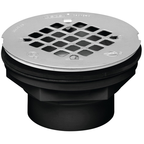 Oatey 42086 Shower Drain, ABS, Black, For: 2 in SCH 40 DWV Pipes