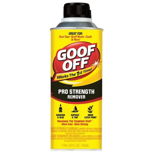 Goof Off FG653 Adhesive Remover, Liquid, White, 16 oz, Bottle