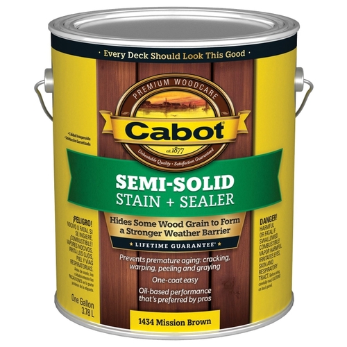 140.000.007 Deck and Siding Stain, Mission Brown, Liquid, 1 gal