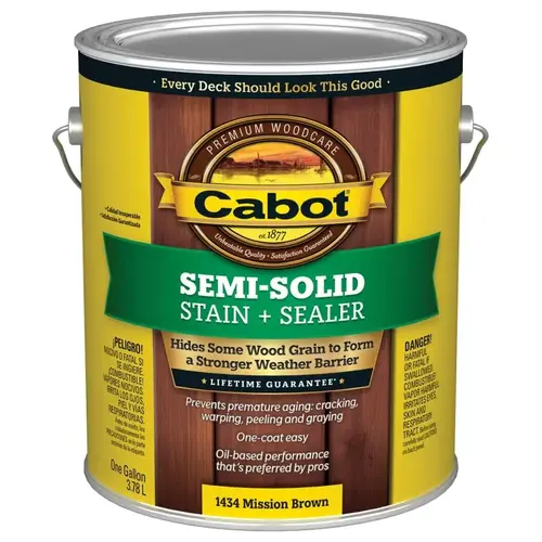 140.000.007 Deck and Siding Stain, Mission Brown, Liquid, 1 gal