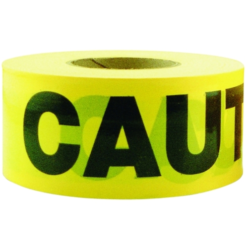 Barricade Safety Tape, 1000 ft L, 3 in W, Black/Yellow