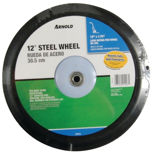 Tread Wheel, Semi-Pneumatic, Steel, For: Lawn Mowers