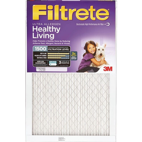 Electrostatic Air Filter, 14 in L, 14 in W, 11 MERV, Microfiber Filter Media, Cardboard Frame