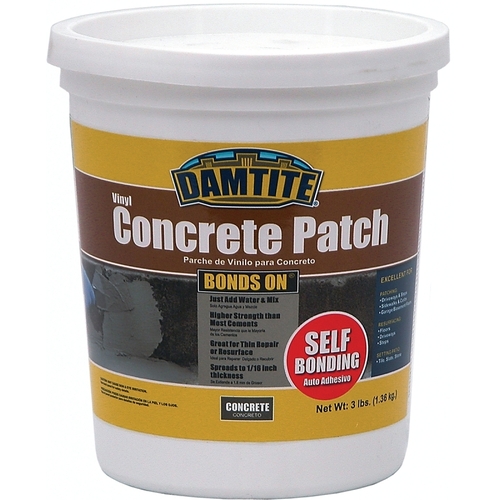 Vinyl Concrete Patch, Gray, 3 lb Pail