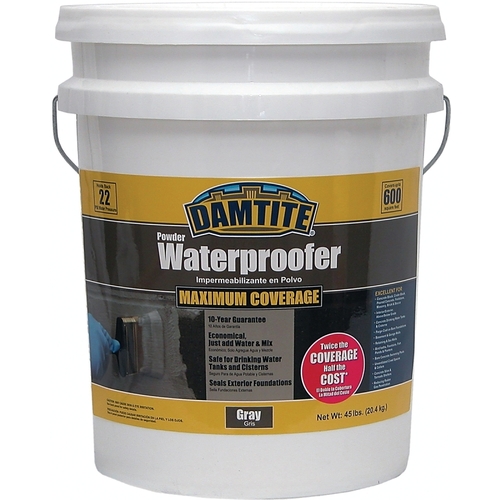 Powder Waterproofer, Gray, Powder, 45 lb Pail