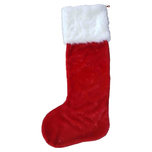 Giant Plush Stocking, Polyester, Red/White