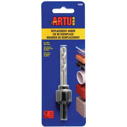 Replacement Arbor and Pilot Bit, 5/8-18 Thread, 3/8 in Shank, Hex Shank