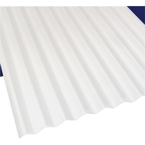 Corrugated Roofing Panel, 8 ft L, 26 in W, PVC, White - pack of 10