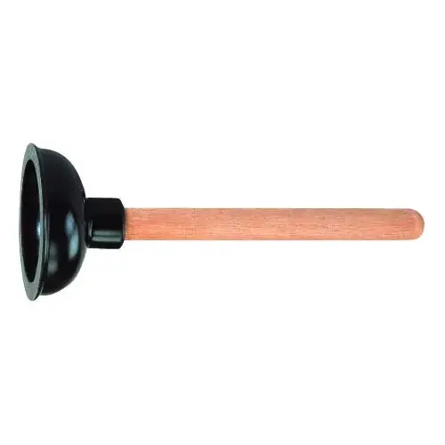 Plunger, 10-5/8 In OAL, 4 in Cup, Short Handle Black