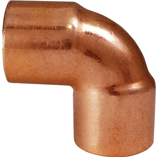 Pipe Elbow, 1/2 in, Sweat, 90 deg Angle, Copper - pack of 10