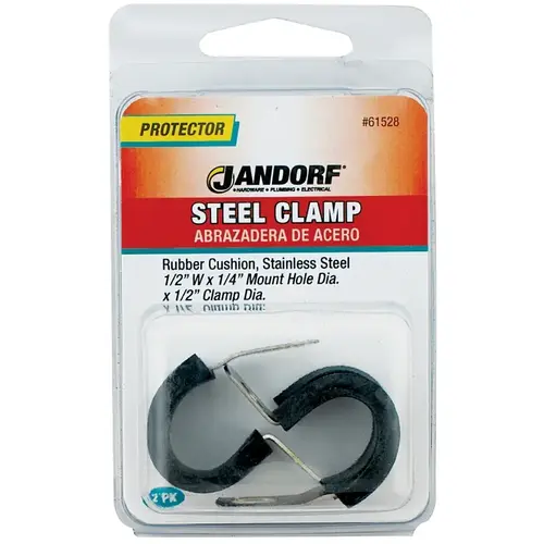 Cushion Clamp, Rubber/Stainless Steel, Black