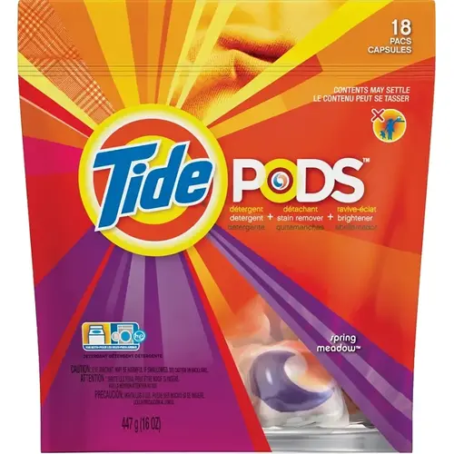TIDE 93120 Laundry Detergent, 16 CT, Liquid, Spring Meadow Blue