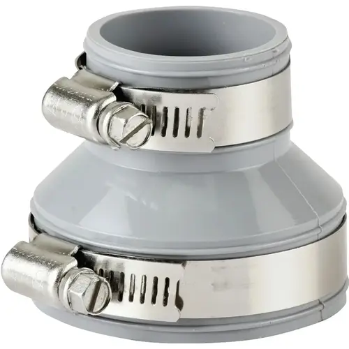 Drain Trap Connector, 2 in, PVC, Gray