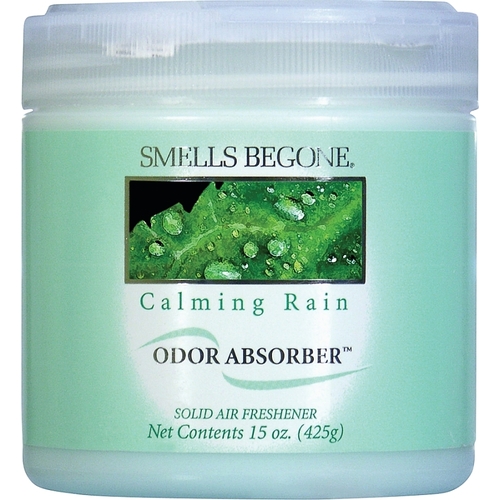 Smells Begone 50516 Odor Absorbing Gel, 15 oz Jar, Calming Rain, 450 sq-ft Coverage Area