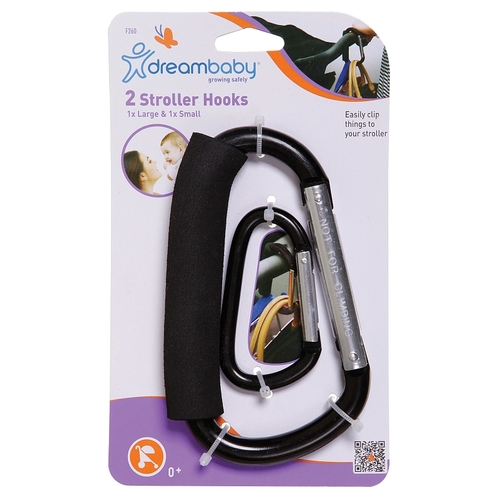 Dreambaby L260 EZY-Fit Series Stroller Hook, Jumbo, For: Strollers, Shopping Carts, Wheelchairs, Walkers or More - pack of 2