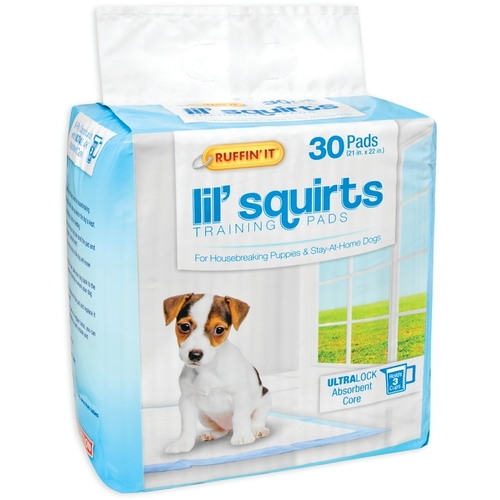 Lil' Squirts Dog Training Pad, 22 in L, 21 in W, Cotton/Plastic