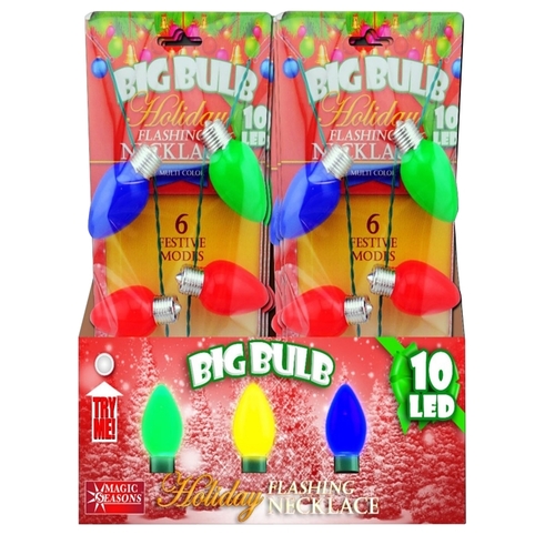 Hometown Holidays 25109 Necklace Flashing Big Bulb, Multi-Color