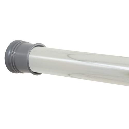TwistTight Series Shower Rod, 72 in L Adjustable, 1-1/4 in Dia Rod, Steel, Chrome