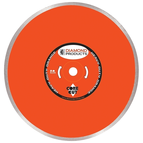 Diamond 57855 Heavy-Duty Blade, 7 in Dia, 5/8 in Arbor, Diamond Cutting Edge, Continuous Rim Orange