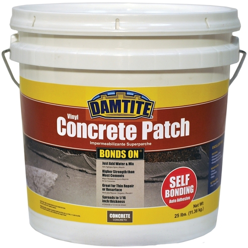 Vinyl Concrete Patch, Gray, 25 lb Pail