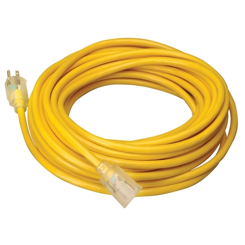 CCI 025878802 Extension Cord, 12 AWG Cable, 25 ft L, 15 A, 125 V, Yellow