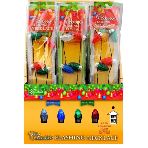 Hometown Holidays 25111 Necklace Flashing Classic Bulb, Multi-Color