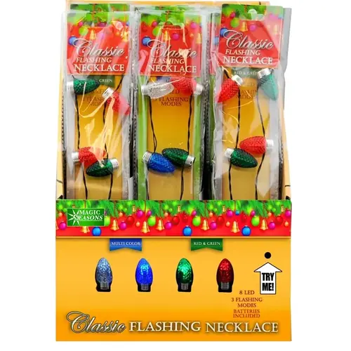 Necklace Flashing Classic Bulb, Multi-Color - pack of 24