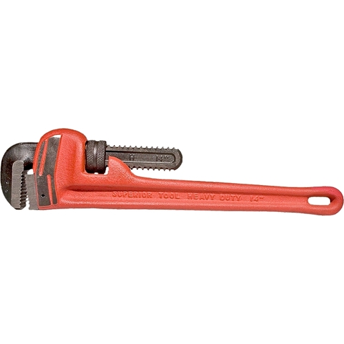 PRO-LINE Series 0 Pipe Wrench, 2 in Jaw, 14 in L, Straight Jaw, Iron, Epoxy-Coated, Ergonomic Handle